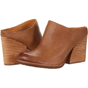 Mule Femme Chunky Heel Shoes Leather Slippers for Ladies