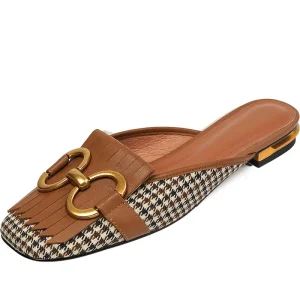 Mules for Women Slip On Women Vintage Loafers Women’s Flats Mules Casual Slides Beach Summer Lady’s Garden Clogs Slippers