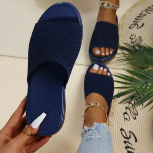 NEW KJ Comfortable Mesh Ladies Slippers Anti slippery Big Size Indoor House Home Slippers PVC Soft Sole Slides Slippers