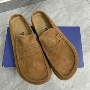 Naples Outdoor Flat Mules Clog Loafers Slip On Sandal Genuine Leather Cow Suede Men’s Women’s Hana