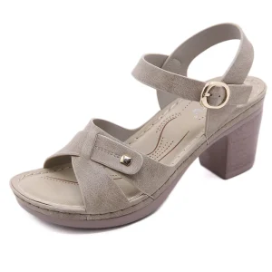 New Arrival Custom Nude Women’s Breathable Soft Summer Outdoor Open Toe High Heel Ankle Strap Chunky Heels Sandals