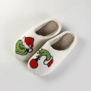 New Arrival Cute Monster Christmas Plush Warm slippers for Women’s Autumn and Winter Indoor Home Anti slip Soft Bottom slippers