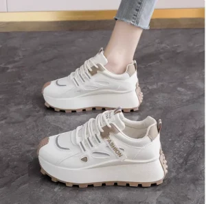 New Arrival Women’s Shoes Leather Athletic Shoes Fashion Versatile Thick-Soled Platform Casual Sneakers for Women
