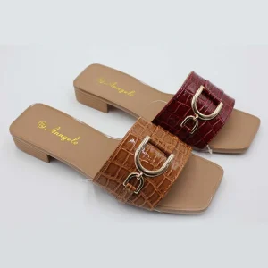 New Arrivals Elegant Pump Buckle Low Heel Ladies Shoes Dress Slippers for Women Sandals Durable Women’s Sandals