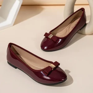 New Arrivals Large Size Bow Shoes Women’s Pumps Dress Shoes Stylish Flats Slip-On Closure Ankle Strap for Weddings