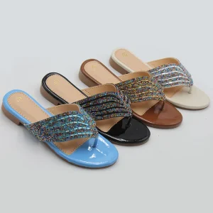 New Bling Colorful Rhinestone Women Slippers Flip flops Ladies Summer Beach Slide Slippers Sandals Female Girls Flat Slippers