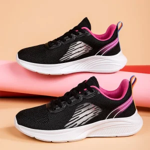 New Design Custom Women’s Sneakers Breathable Casual Fly Woven Outdoor Fashion Women Sport Running Shoes