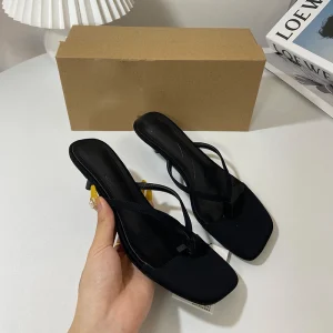 New Design High Quality Women’s High Heel Sandals for Casual Banquet Versatile High Heel Slippers for Daily Work