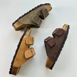 New Design Printed Mesh Genuine Leather Women’s Round toe Clogs & Mules Suede & Fur EVA Custom Mule Shoes All Seasons