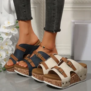 New Design Women’s Wedge Sandals Fish Large Size 43 Comfort Summer for Women