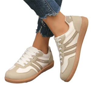 New European American Retro Color Women’s Plus Size Training Sneaker Lace-Up Flat Shoes EVA for Autumn Cross-Border Trade