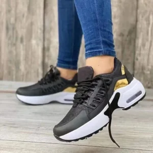 New European and American Foreign Trade Large Size Casual Women’s Shoes Thick Bottom Low-Top Lace-Up Sneakers