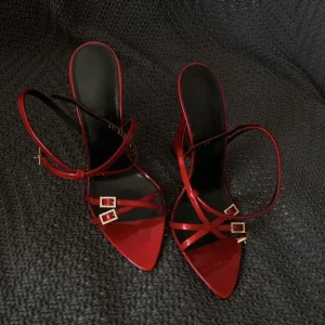 New Fashion Ladies Party Sexy Women’s Red Heel New Summer Open Toe Buckle Women Sexy High Pump Heels Sandals Pumped Dress Shoes