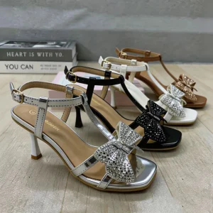 New Fashion Ladies slippers Good Quality Decorations Women Heels Simple Rhinestone High Heel Women’s Sandals and slippers