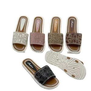 New Fashion Outdoor Daily Casual Slipper Square Buckle Women Girls Summer Flat Sandal Beach Shoes Slides Slippers
