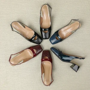 New Fashion Patent Leather 4.5cm High Heels Shoes Anti slippery Pumps Women Sandals for Wedding Party