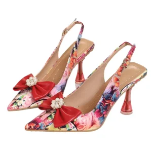 New Fashion Simple Chunky Heel Wedding Shoes Shallow Pointed Bow Casual Women’s Summer Spring Hard Wearing Breathable