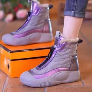 New Fashion Women’s Boots Lightweight Warm Classic Style Winter Boots with Flat Upper Lace Up Buckle Closures