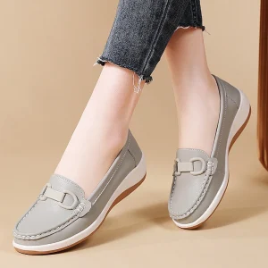 New Fashion Women’s Shoes Casual Single Color Non Slip Flats Fashionable Mom Shoes
