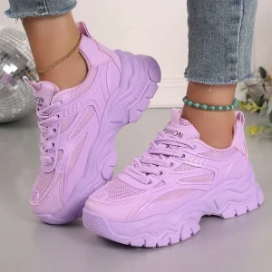 New Fashion ‘s Casual Girl Ladies Flat Sport Shoes White Running Sneakers for Women