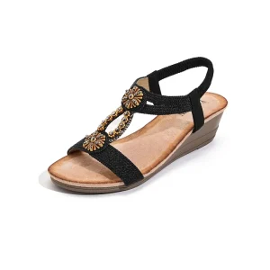 New Fashionable Rhinestone Lightweight Platform Wedge Heel Women’s Spring and Summer Sandals Featuring Trendy Design