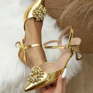 New French Style Fashion Wedding Women Shoe High End Bride’s Sandal Wedding High Heel Dress Shoes