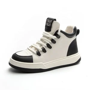 New High-top Women’s Sports Shoes Thick-soled Breathable Lace-Up Anti-slip Lightweight Durable Comfort Casual Walking Shoes