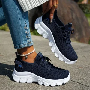 New Korean Women’s Walking Shoes Casual Lightweight Breathable Sneakers Slip Resistant Cushion Sole Summer Autumn