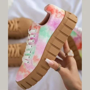 New Lace up Canvas Shoes Women’s Fashion Wear Resistant Board Shoes Casual Thick Sole Hiking Women’s Shoes