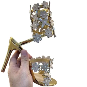New Ladies Designer Women’s Heels Sandals Customized High Heeled Butterfly Crystal Ankle Strap Wrap Fashionable Summer