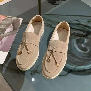 New Loafers Shoes Women’s Soft Leather Retro Lazy Woman Step On Thick Sole Flat Bottom Comfortable Single Shoe Shoes for Women