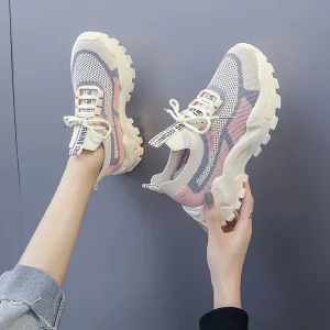 New Product Design Trendy Korean SportsWith 6 cm Sole Lightweight Sneakers Breathable Mesh Walkingho