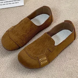 New Retro Women’s Oxford Loafers Forest Theme Broken Design Round Toe Slip On Flat for Spring Autumn Casual Single Shoes