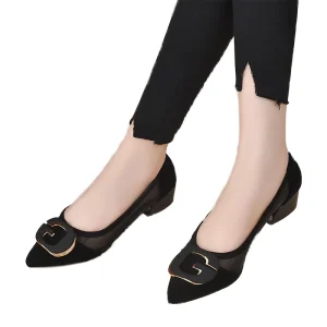 New Round Toe Lace Up Anti Slippery Synthetic Fashion Trend Women’s Work Sandals Low Heeled Shoes