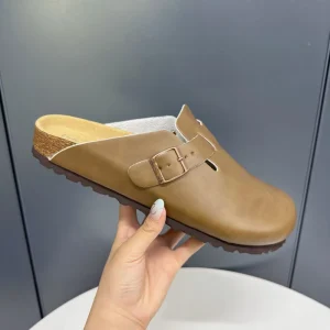 New Sandals Genuine Leather & Cork Suede Fur Sole Arch Support Men’s Custom Mules Trendy Luxury Design Clog Cork