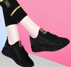 New Shoes for Women’s Summer Running Breathable White Healthy Walking Casual Sports Mesh Shoes