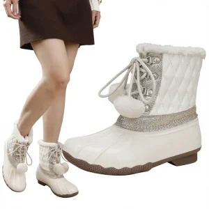 New Snow Boots Women’s Winter Warm Duck Hunting Outdoor Mid-calf Fashion Waterproof Lightweight Anti-Slip Boots