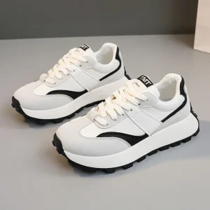 New Sports and Leisure Women’s Shoes for Spring and Autumn Breathable and Casual Thick Soled Height Increasing Shoes