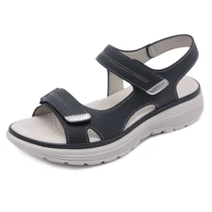 New Style Microfiber Women’s Sports Style Wedge Heel Lightweight Comfort Summer Spring Magic Tape Slippers Large Size