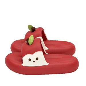 New Style Summer Slippers Cute Apple-shaped Women’s Anti-slip Slippers Comfortable Couple Home Slippers