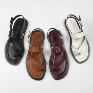 New Style Toe crossing Flat bottomed Sandals for WomenRoman style Slip on Sandals for Women for Lady Shoes