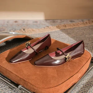 New Style Women’s High Heeled Shoes Fashionable and Elegant of High Quality Square Toe Thick Heel Soft Leather Work Shoes