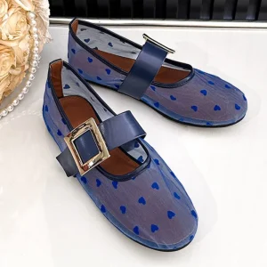 New Styles Leisure Time Mesh Surface Espadrilles Shoes Ladies Weave Gauze Loafer slip on the Heel for Women’s Flats