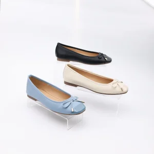 New Styles Spring Summer Simple High Quality White Fashion Ballet Bow Single Women’s Flat Shoes Office