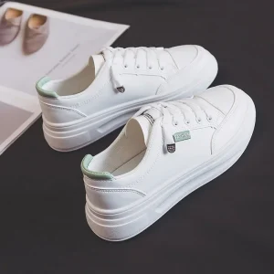 New Styles White Female Sneakers Air Breathable Thick Bottom Loose Cake Women’s Shoes