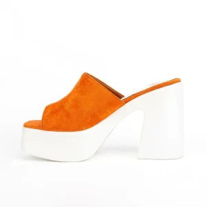 New Stylish Mules Femme Beach Shoes Large Size Women Suede Chunky Heel Sandals Slippers Peep Toe Thick Sole Foam Sole Mules