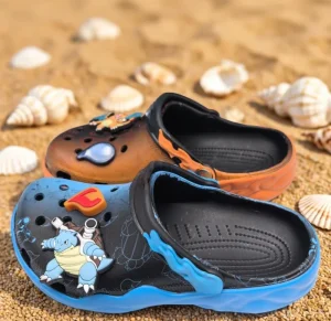 New Summer Adult Unisex Orange & Blue Mismatched Color Sandals Clogs Lightweight Breathable Beach Shoes