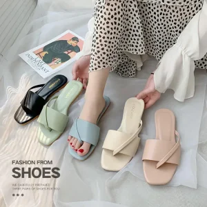 New Summer Fashion Korean Women’s Shoes Flat Bottom Soft Bottom Beach Shoes Wear Herringbone Sandals Femme Sandalias De Mujer