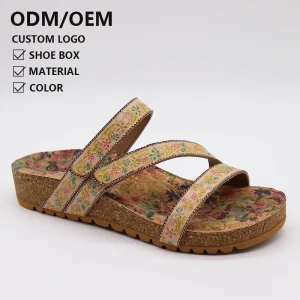 New Summer Female Elegant Fashion Mules Non-Slip Thick Fashion Retro Ethnic Hand Painted Casual Women’s Sandals Slippers
