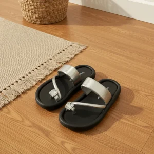 New Summer Thick Soled Sandals with Toe Single Line slippers Suitable for Women’s Outdoor Fashion
